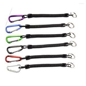 Keychains 1 Piece Anti-lost Lanyard Elastic Tactical Safety Spring Lanyards Sling Military For Key Ring Chain Hunting Gun Rope
