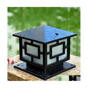 Gateljus 25x25x25cmeuropeisk dekorativ kolonn L￤tt staket Square Landscape Pillar D￶rrlampor Utomhus Garden Lighting Drop Delive Dh365