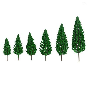 Dekorativa figurer Landskapstillbehör Skala Material Railroad Decor Green Scene Scene Model Miniature Artificial Cedar Tree