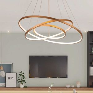 Ljus Nya moderna LED -ringkronor för villa levande sovrum matsal tak ljuskrona heminredning inomhusbelysning 0209