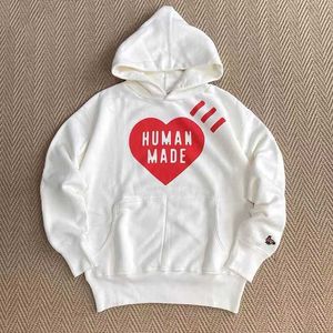 Мужские толстовки с капюшоном 2023FW HUMAN MADE Love Print Плюшевые толстовки для мужчин и женщин Настоящее фото Высокое качество Свободная толстовка с капюшоном с карманом J230208