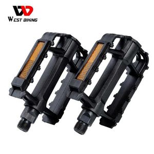 Bike Pedals WEST BIKING Ultralight Bicycle Pedals Reflective Mountain MTB Road Bike Pedals Anti-slip Bearing Seal Cycling Universal Pedals 0208