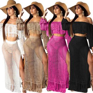 Two Piece Dress Two Piece Set Women Crop Top kjol 2 för kvinnlig sexig s s s kvinnor kostym 230209