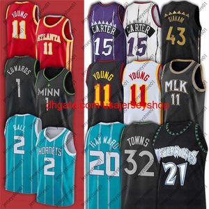 男性11 Trae 15 Vince Siakam Edwards Young Carter Basketball Jerseys Lamelo Gordon Ball Hayward 43 Karl-Anthony Pascal Kevin Towns Garnett