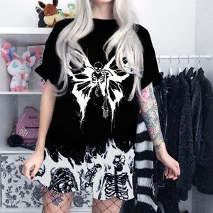 Женские футболки Spoof Butterfly Print Tops Tops Summer Casual Works Women Kawaii Ulzzang Streetwear Harajuku Hip Hop короткий рукав