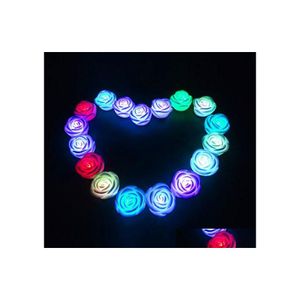 Night Lights Simation Rose Lamp Never Fade Flower Shape Led Light Perfect Romantic Lover Gift Christmas Decoration Drop Delivery Lig Dhkd3