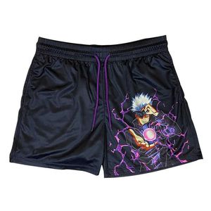 Men's Shorts Anime Jujutsu Kaisen Shorts Men Sports Casual Clothing Fitness Workout Running Quick-Drying Shorts Mens Gym Training Shorts T230209