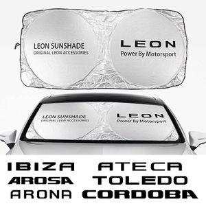 Bil Windshield Sunshades täcker biltillbehör för Seat Leon Ibiza Ateca Arona Cordoba Toledo Altea Alhambra Arosa Exeo Mii