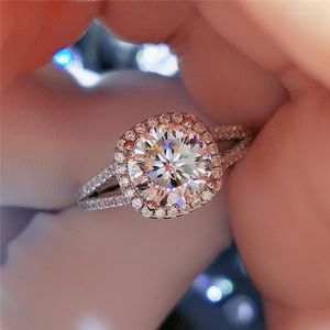 Cluster-Ringe Inbeaut Excellent Cut 2 ct Nine HeartOne Flower D Farbe Moissanit-Ring 925 Silber Pass Diamond Test Hochzeitsfeier