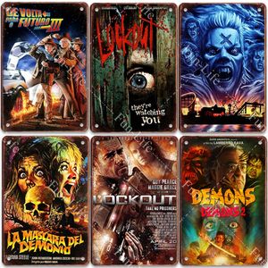 Classic Movie Poster Metallblechschilder Vintage Horror Sign Plaque Platte für Bar Pub Club Cafe Office Home Wall Decor 20x30cm Woo Beste Qualität