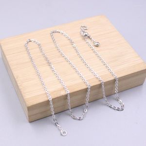 Ketten Echte reine Platin 950 Kette Damen glänzende Perle O Link verstellbare Halskette 56 cm / 7,2 g
