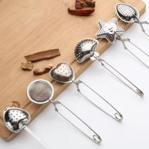 6 Stil Star Shape Tea Infuser Oval-formade rostfritt stål TEAS TOOLS STYRERINFUSER SPOON FILTER TEATOOLS