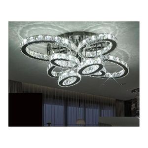 Chandeliers Living Room Atmospheric Creative Oval Crystal Lamp Led Ceiling Simple Modern Restaurant Lights Romantic Bedroom Light Dr Dhbmz