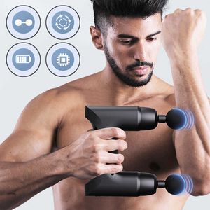 2022 Double Head Electric Fascia Gun Deep Tissue Neck Body Back Muscle Massager för fitnessavslappning Hälsovård 0209