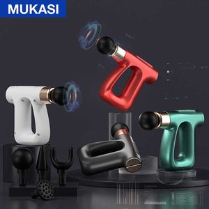 Mukasi Hot Compress Pulse Electric Massager Fascia Gun Deep Muscle Relaxation For Body Neck Back Fitness Pain Relief 0209