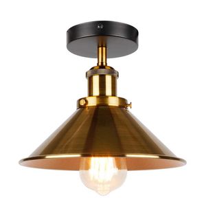 Lights Retro Industrial Loft Taklampa kjol med lampskärmsjärn LED -belysningstak för vardagsrum Kökgången Ljusarmaturer 0209