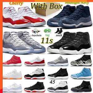 2023 Outdoor TOP OG JUMPMAN 11 11s Retro Herren-Basketballschuhe Cool Grey Cap and Gown Gym Red Gamma Blue Space Jam UNC Jubilee Bred Cherry Concord Pure Violet