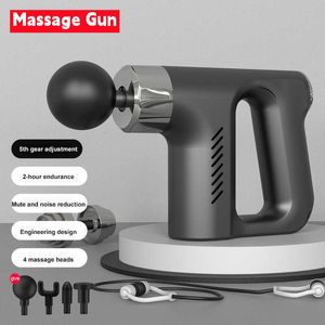 4 Heads Professional Deep Muscle R Pain Relief Relaxation Fascial Gun Slimming Body Fitness Massage 0209