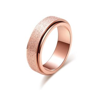 Solitaire Ring Wholesale Rose Gold Titanium Steel Frosted Ring Rings Colorf Pearl Sand Jewelry Factory Direct Sales JZR060 DHGZP