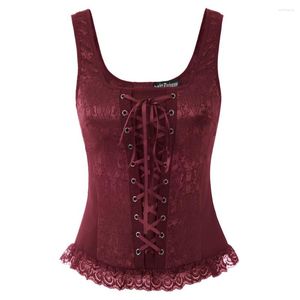 Kurtki damskie sd damskie żaczowe kamizelki corset vintage patchwork koronkowy kamizelka bez rękawów kwadratowa szyja