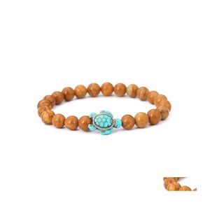 Perlenstr￤nge Gr￼ne Schildkr￶tenarmband Naturstein Tiger Augen Perlen Armb￤nder Drop Lieferung Schmuck Dhrmt