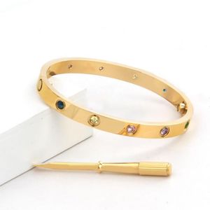 Liebe Diamant Armreif Frauen Titan Stahl Armband Liebhaber Gold und Silber Armband Luxus Schmuck Technologie nie verblassen, um Gold Armband zu verhindern