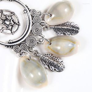 Kolczyki Hoop Bohemian High Quality-Man-Man-Can for Shell Dangle Dream Catcher Żyd 264e