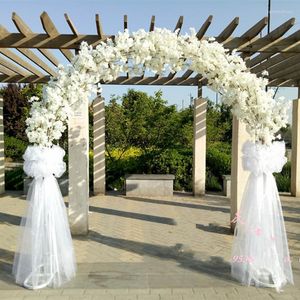 Decorative Flowers Luxury Wedding Center Pieces Metal Arch Door Hanging Garland Flower Stands With Cherry Blossoms For Event Decor