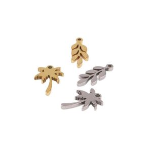 Charms 10Pcs Wholesell Stainless Steel Coconut Tree Leaves Pendant Diy Necklace Earrings Bracelets Unfading Colorless 2Colorsc Dhqr8