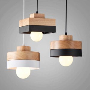 Ceiling Lights Nordic Wood Led Pendant Light Hanging Lamp for Bedside Dining Table Interior Bedroom Kitchen Living Room Restaurant Chandelier 0209