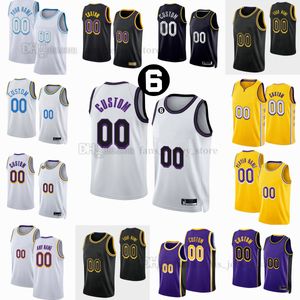 Custom Printed 2022-23 New Basketball Jerseys Jarred Vanderbilt 20 Cole Swider 10 Max Christie 35 Wenyen Gabriel 17 Dennis Schroder 4 Lonnie Walker 31 Thomas 14 Pippen