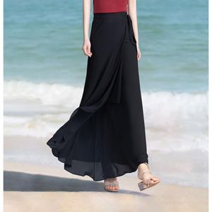 Skirts Brand Good Quality Spring Long Maxi Chiffon High Waist Adjustable Bohemian Beach Elegant Party SkirtsSkirts