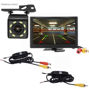 Novo kit de fiação da câmera traseira de visualização de carro sem fio 2,4GHz DC 12V Monitor de estacionamento do sistema de vídeo com receptor de transmissor reverso