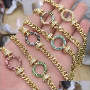 Charms Juya 18K Real Gold Plated Colorf Zirconia Decoration Round Lips Love Heart Connector f￶r DIY Mesh Chains Jewely Maki DCB