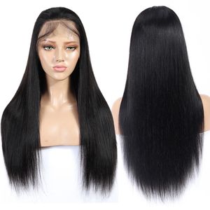 Straight Lace Front Wig Brazilian 13x4 Lace Frontal pre plucked Bob Wigs For Black Women Human Hair 250 Density