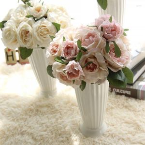 Dekoracyjne kwiaty całkiem urocze urocze sztuczna róża kwiaty bukiet ślubne meblowanie domu