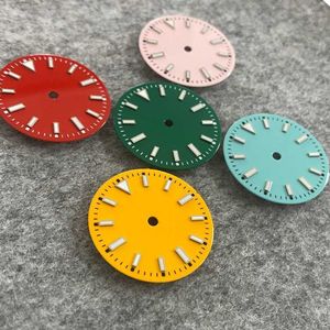 Relógio kits de reparo ferramentas não calendário 29mm Dial asséptico com luminoso verde adequado para NH35/ETA 2836/Japão 8215/Mingzhu 2813 Movimento