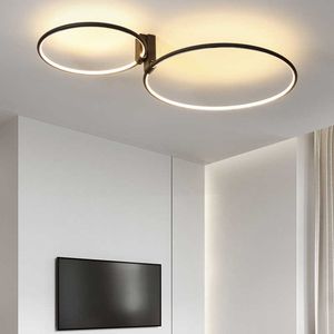 İskandinav tasarım led yuvarlak lamba beyaz siyah altın AC220V metal alüminyum sconce yatak odası oturma odası tavan ışıkları 0209