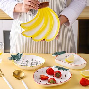 Dinnerware Sets YJBD High Appearance Level Creative Ceramic Fruit Plate Table Cake Net Red Small Exquisite Lovely Snack