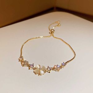 designer bracelet jewlery for women Deluxe AAA Zircon Opal Clover Women's Adjustable Bracelet Fashion Shiny Gold Wedding Jewelry Party Gift