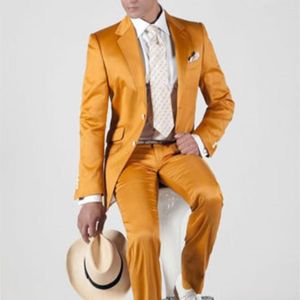 Abiti da uomo 2023 Fashion Yellow Men Custom Made Stage Wedding Suit per Groomsmen Party Smoking Mens 2 pezzi (Jacket Pant)