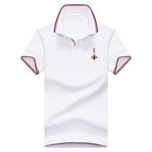 Sommermänner Polo -Shirt bestickte Baumwolle Polos Männer Freizeitgeschäft Geschäfte Solid Color Shirts Männer obere große Größe