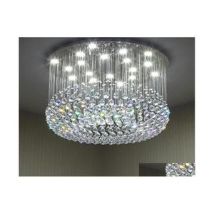 Żyrandole nowoczesne kryształowy żyrandol do sufitu luksusowy okrągłe lampa wisząca oświetlenie życie jadalni lobby lobby cristal lampy dhe0h