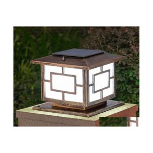 Gateljus solenergi LED Post Landscape Garden Gate Pillar Lighting Outdoor Lamps For Villa Deck Park Yark Drop Delivery DHVQC