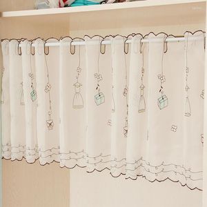 Curtain White Short Cafe Curtains For Window Cabinet Sink Dress Print Half Home Living Room