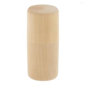 Storage Bottles Wooden Cylinder Tube Organizer Box Oil Travel Transparent Case Ml Essential Oils