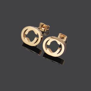 Charm Damen-Ohrring, 18 Karat vergoldet, Ohrstecker, Manschette, Luxusmarke, Designer, Buchstabe, geometrisch, übertrieben, klassischer Hochzeits-Party-Schmuck im Retro-Stil