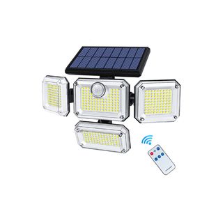 Solar Wall Lights 333LED Outdoor Motion Sensor Light with Remote Control Split Waterproof Securtiy Night Light for Garden 5M