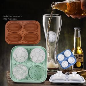 Bar Products Ball Ice Cube Mould Football Basketball Reusable Silicone Flexible Ice Maker Perfect for Whiskey Cocktail