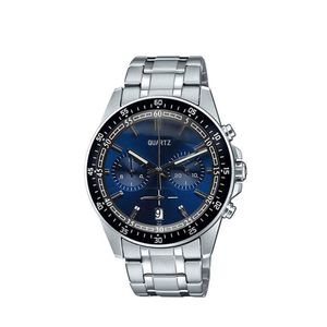 Relógio masculino Cronógrafo Relógios de movimento de quartzo Mostrador azul Relógios de pulso casuais de negócios Orologi di lusso Relógio masculino Relógio de pulso esportivo Relojes Montre